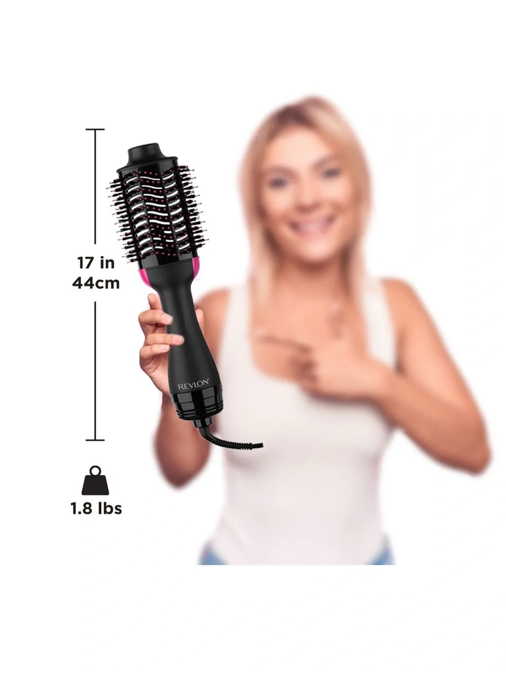 Revlon One Step Hair Dryer And Volumizer Hot Air Brush, Black